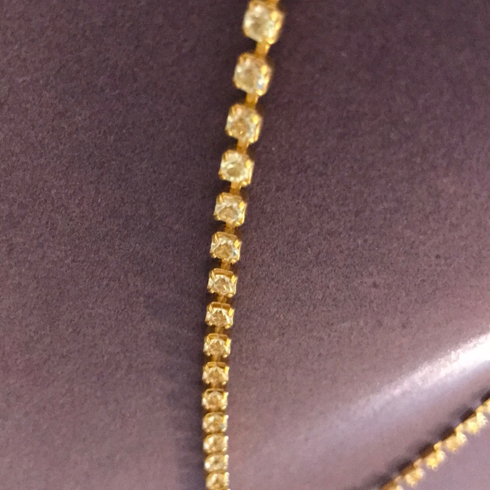 Gold Tone Rhinestone Necklace, Bracelet/Earrings - Picture 4 of 5